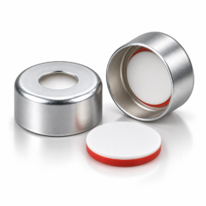 11mm Silver Magnetic Crimp Cap & Septa – White Silicone/Red PTFE