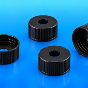 18-400 Black PP Screw Cap – Centre Hole
