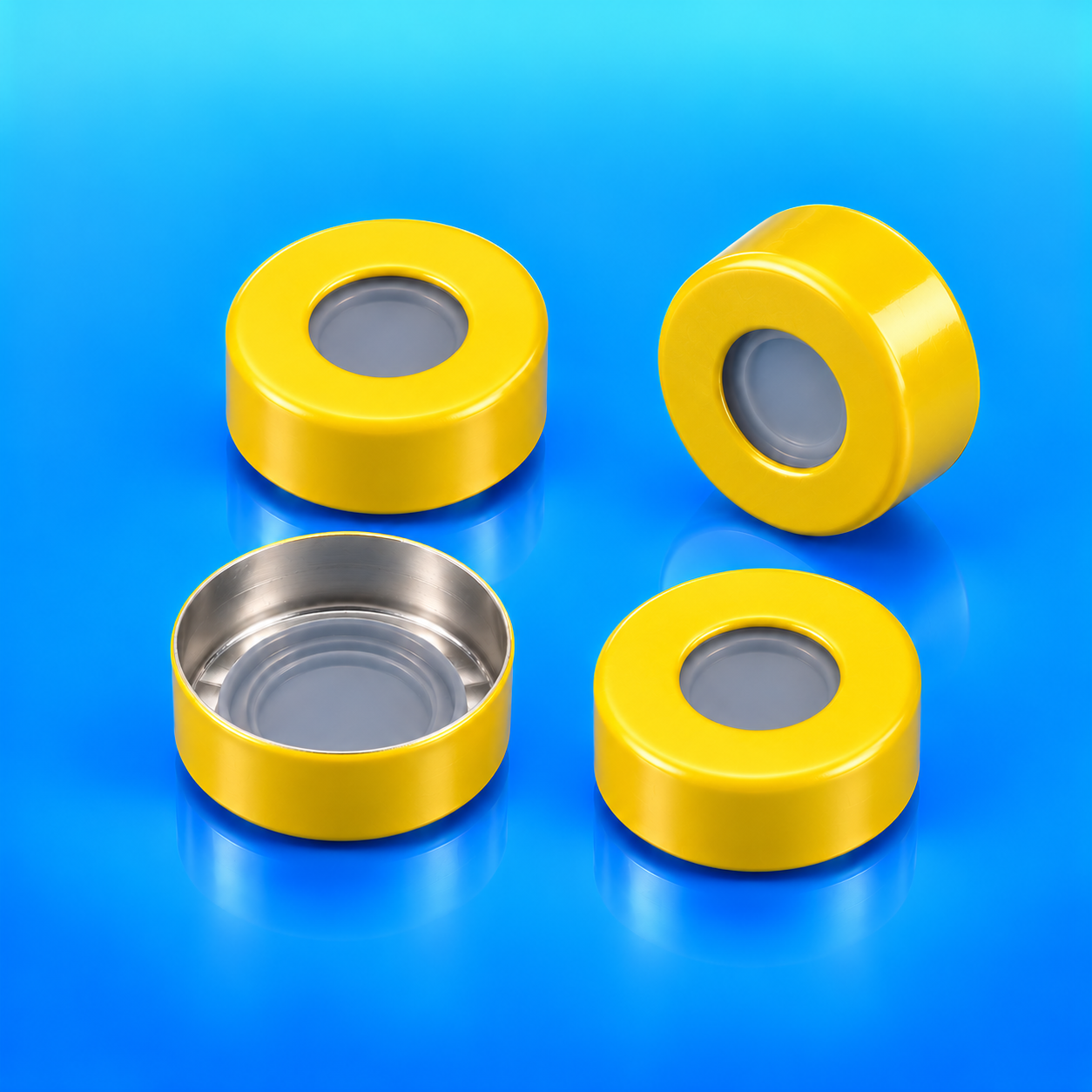 20mm Yellow Magnetic Preassembled Crimp Cap & Septa