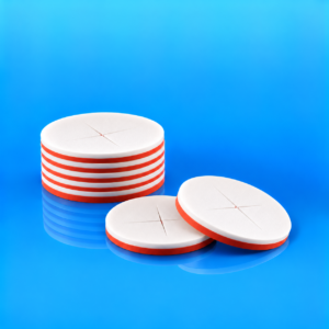 8-425 Screw Cap Septa – White Silicone/Red PTFE, Slitted