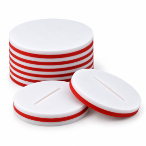 10-425 Screw Cap Septa – White Silicone/Red PTFE, Slitted
